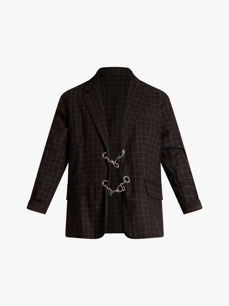 SOUVENIR blazer con moschettoni donna marrone