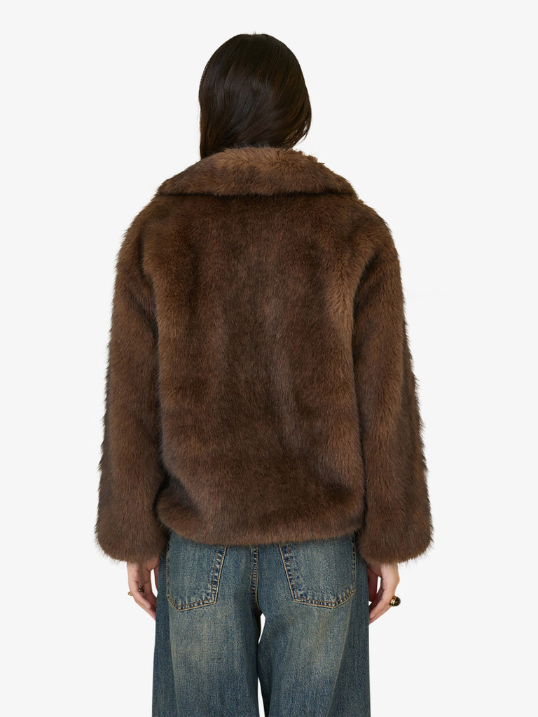 SOUVENIR pelliccia eco doppiopetto donna marrone