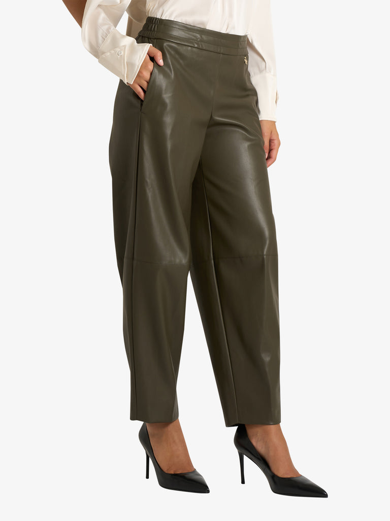 SOUVENIR pantalone effetto pelle donna militare