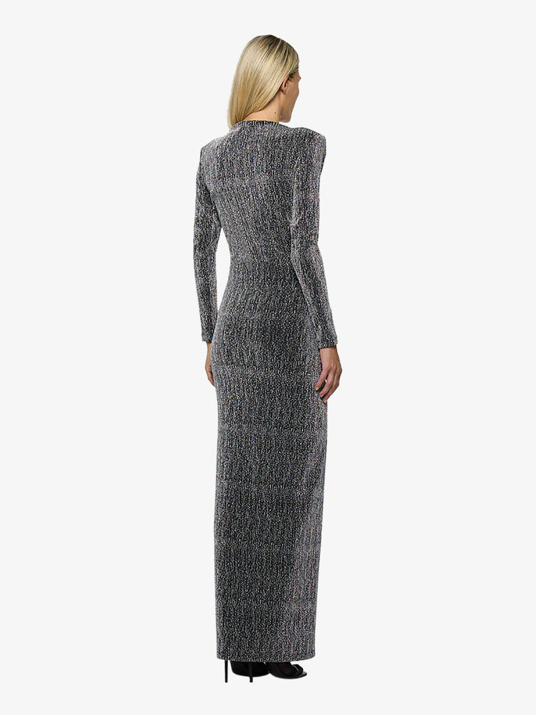 SPACE SIMONA CORSELLINI abito lungo con top donna argento