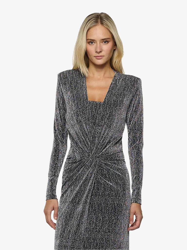 SPACE SIMONA CORSELLINI abito lungo con top donna argento