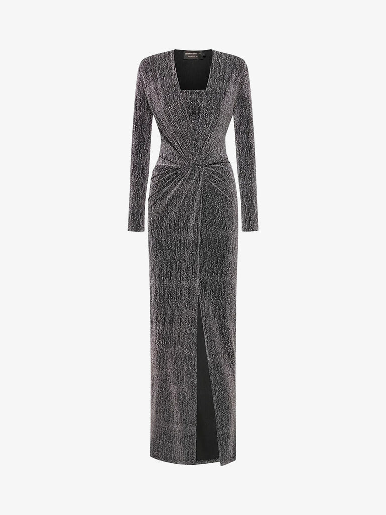 SPACE SIMONA CORSELLINI abito lungo con top donna argento