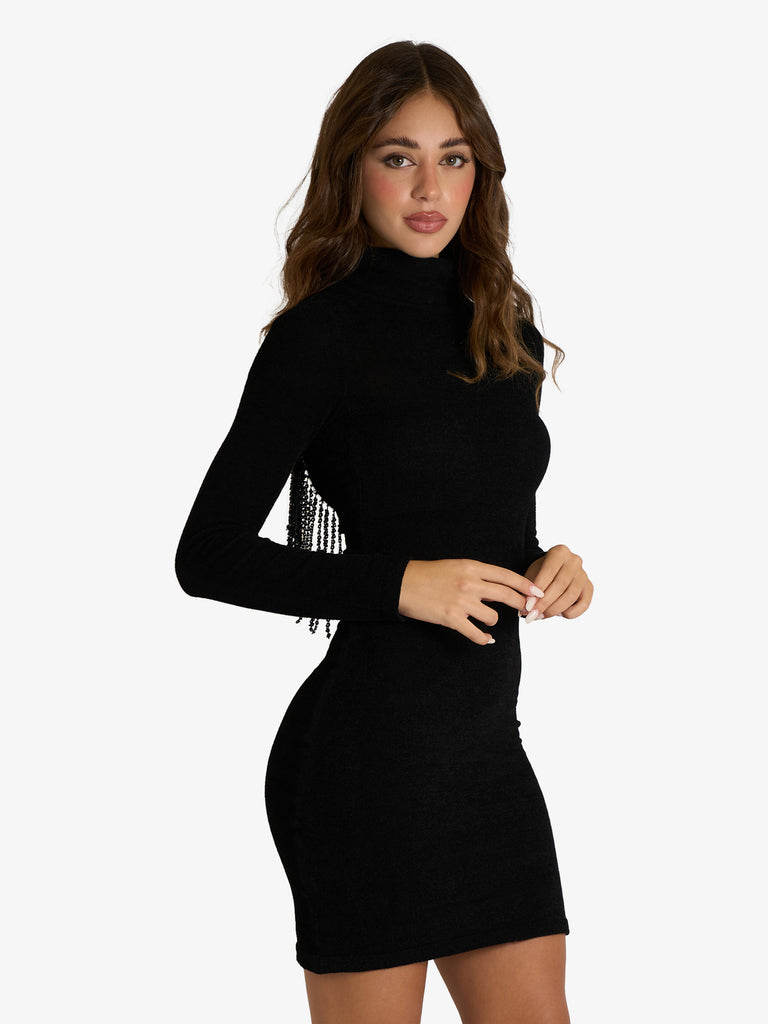 SPACE SIMONA CORSELLINI abito corto con scollo sul retro donna nero