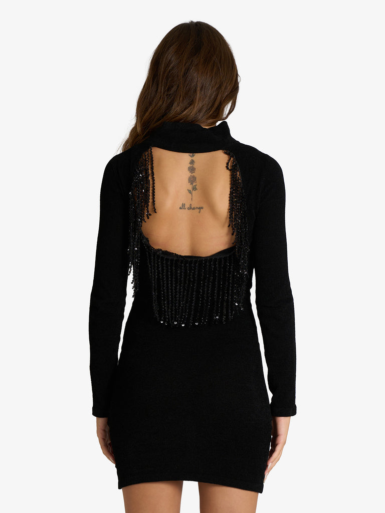 SPACE SIMONA CORSELLINI abito corto con scollo sul retro donna nero