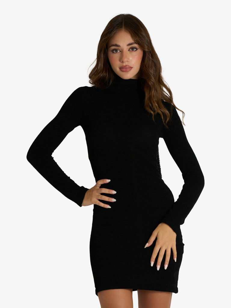 SPACE SIMONA CORSELLINI abito corto con scollo sul retro donna nero