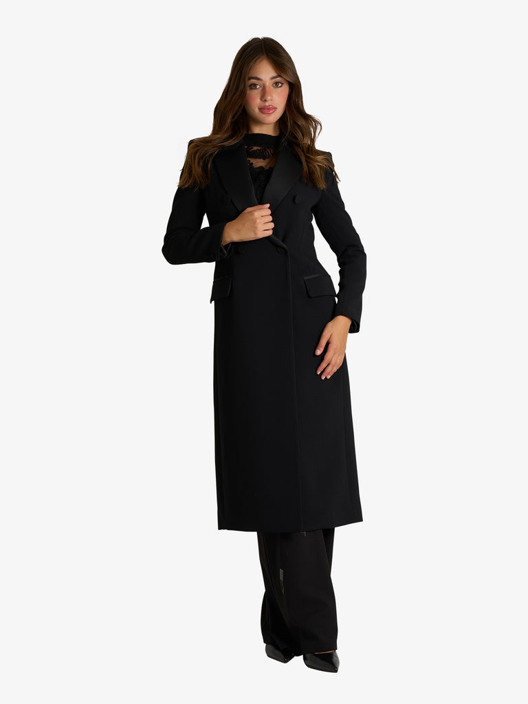 SPACE SIMONA CORSELLINI cappotto basic doppiato donna nero