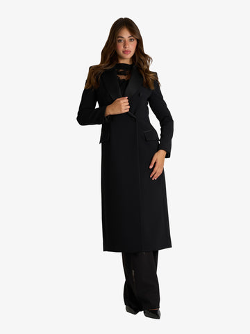 SPACE SIMONA CORSELLINI cappotto basic doppiato donna nero