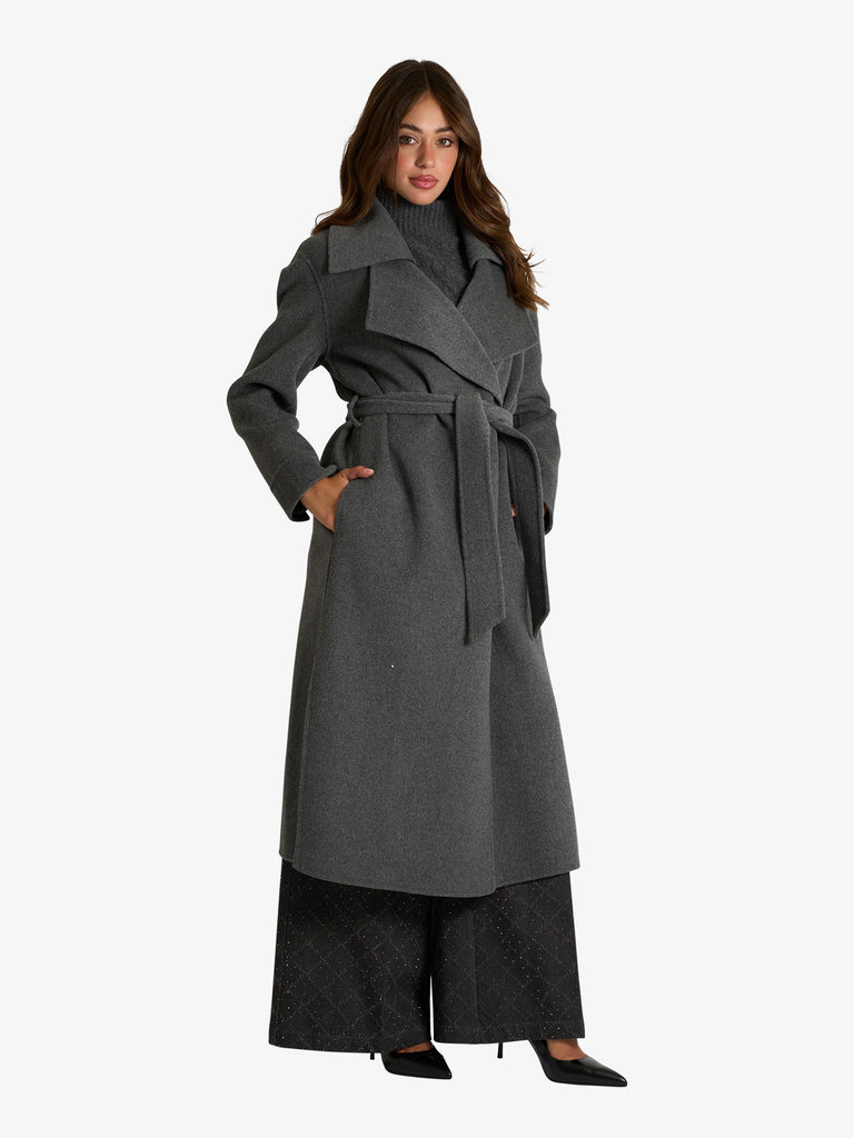 SPACE SIMONA CORSELLINI cappotto basic doppiato donna grigio