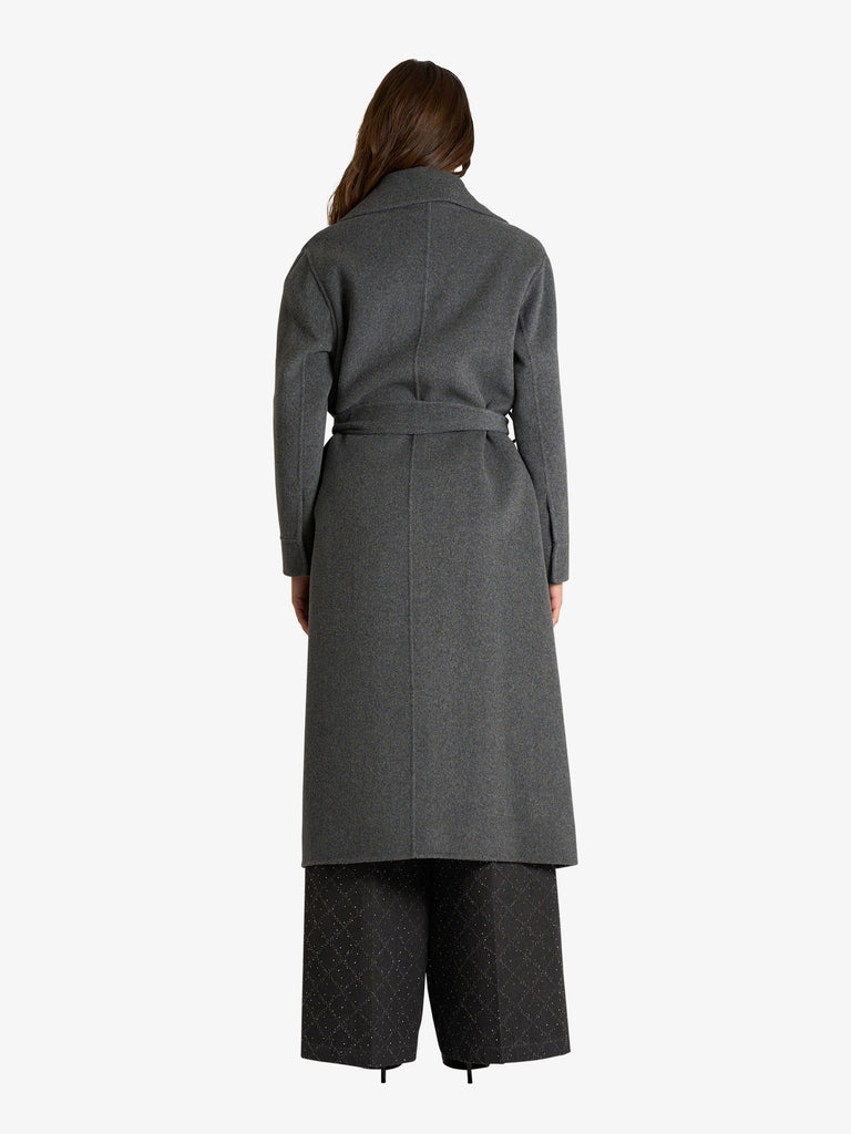 SPACE SIMONA CORSELLINI cappotto basic doppiato donna grigio