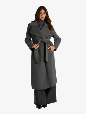SPACE SIMONA CORSELLINI cappotto basic doppiato donna grigio