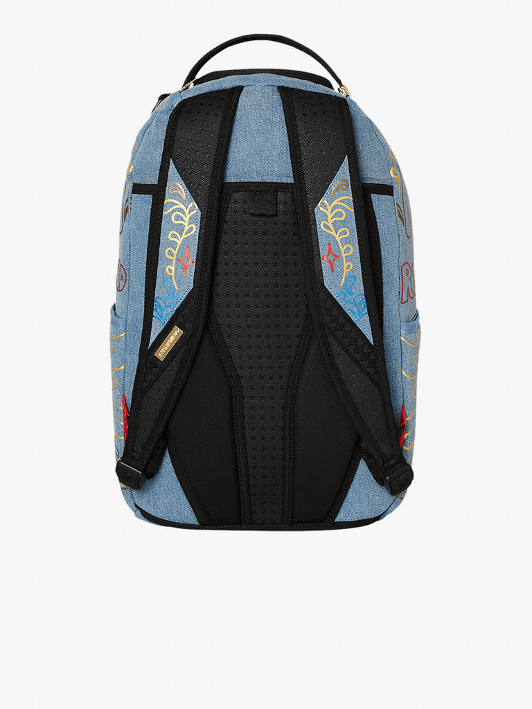 SPRAYGROUND zaino metallic printed denim shark dlxsv 910B6976NSZ cotone azzurro