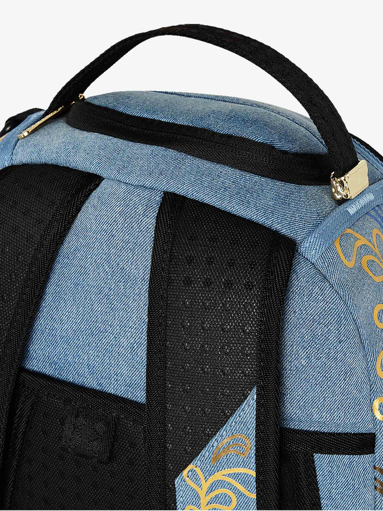 SPRAYGROUND zaino metallic printed denim shark dlxsv 910B6976NSZ cotone azzurro