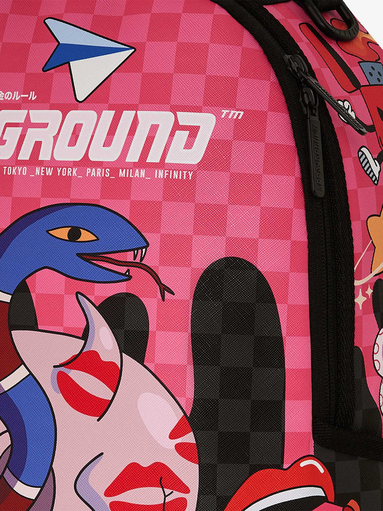 SPRAYGROUND zaino wtf skull drip dlxsv 910B7604NSZ pvc rosa