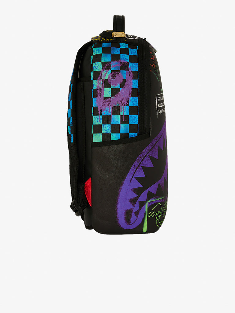 SPRAYGROUND zaino shark central stencils- black dlxsv 910B7620NSZ pvc multicolor