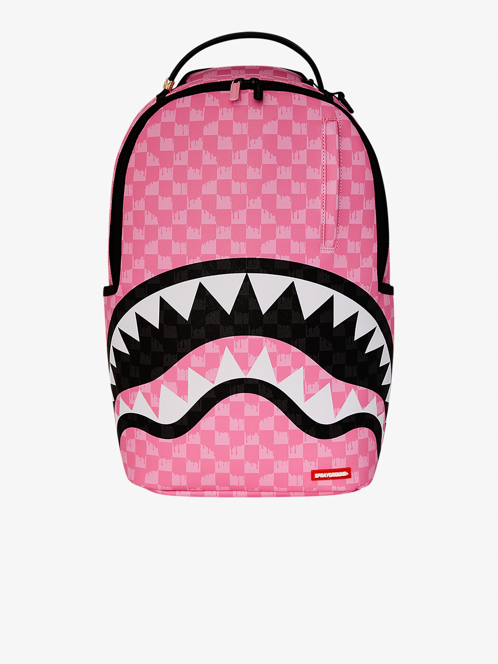 SPRAYGROUND pink and black drip check backpack dlxsv 910B7694NSZ