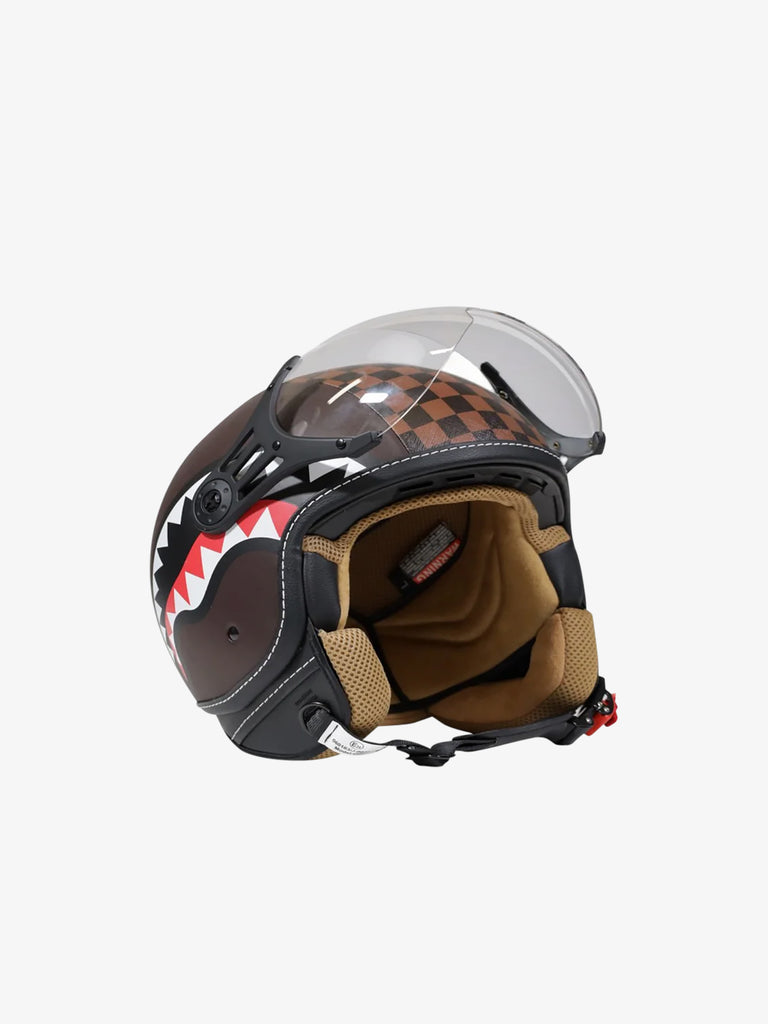 bape motorcycle helmet Sprayground Sharks IN Paris Helmet op01 brown -Size M