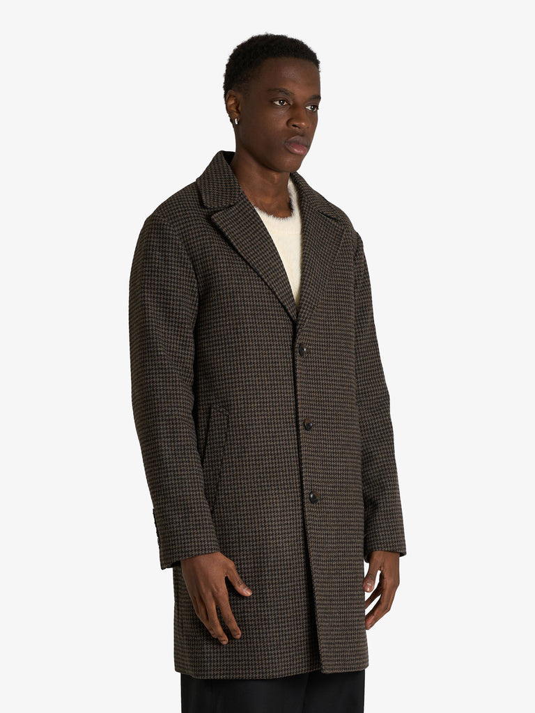 SSEINSE cappotto a trama intrecciata uomo marrone