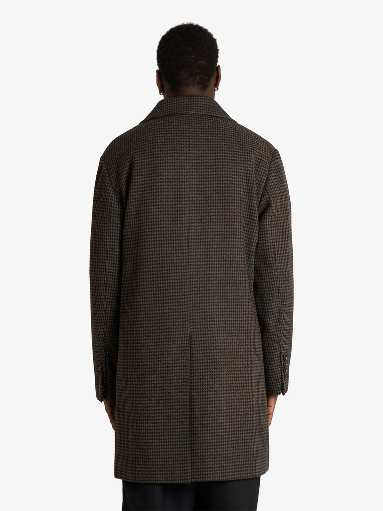 SSEINSE cappotto a trama intrecciata uomo marrone