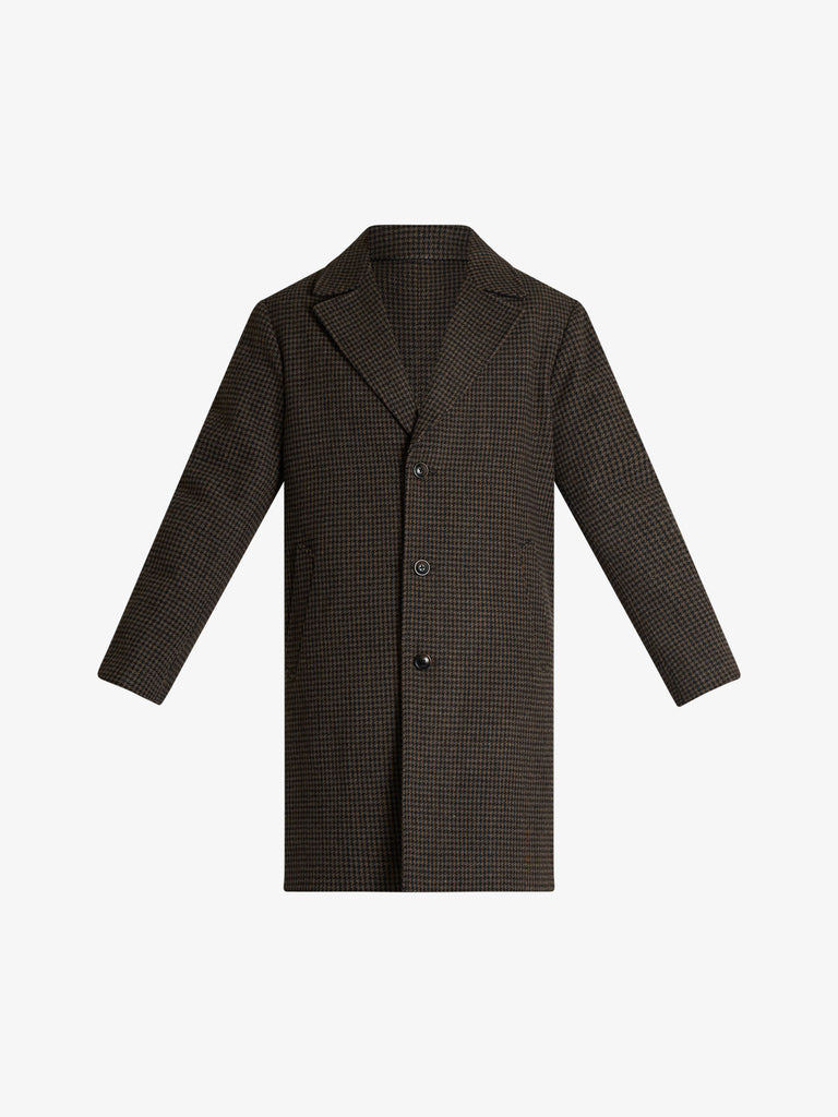 SSEINSE cappotto a trama intrecciata uomo marrone