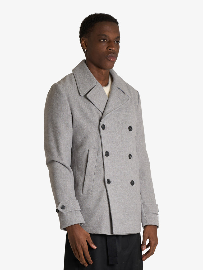 SSEINSE cappotto doppiopetto in misto lana uomo grigio