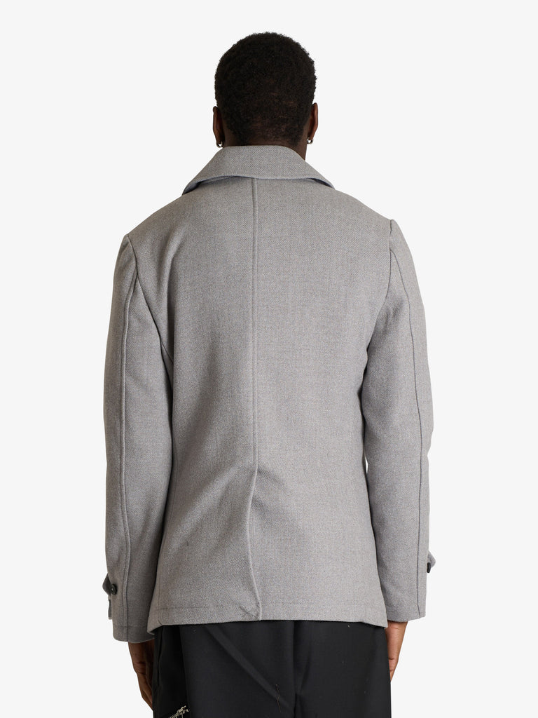 SSEINSE cappotto doppiopetto in misto lana uomo grigio