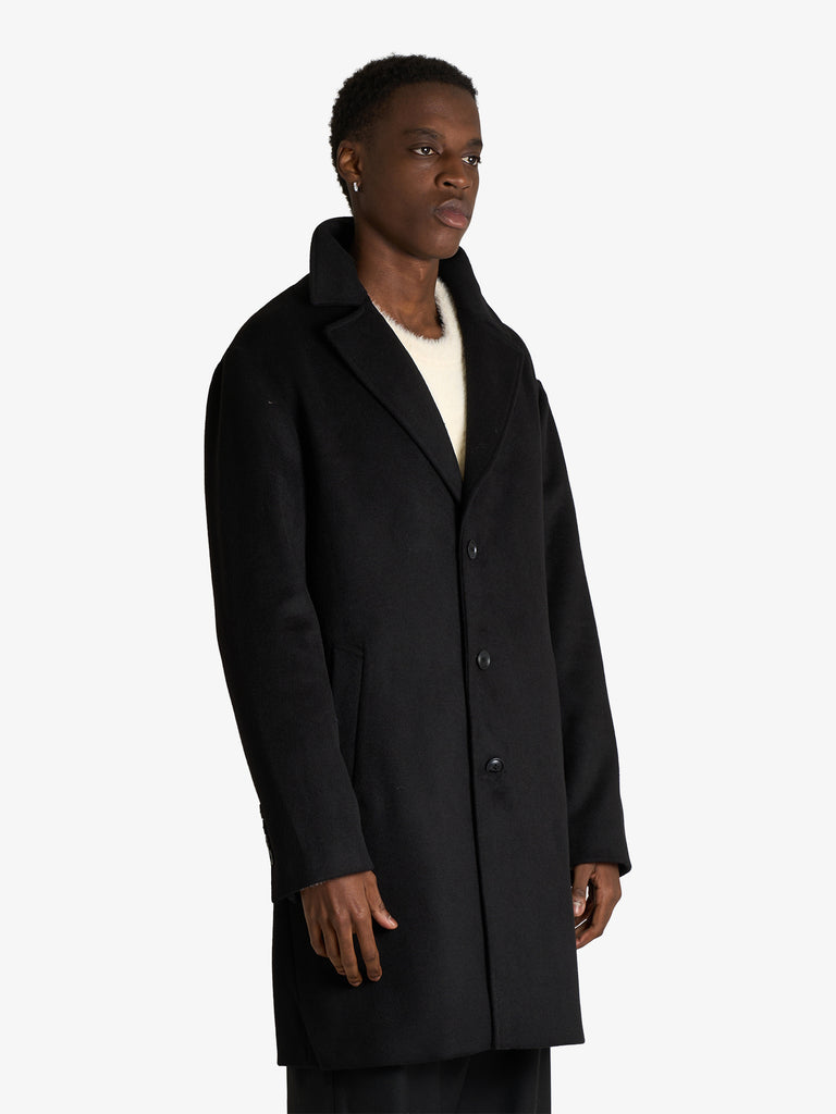 SSEINSE cappotto monopetto in misto lana uomo nero