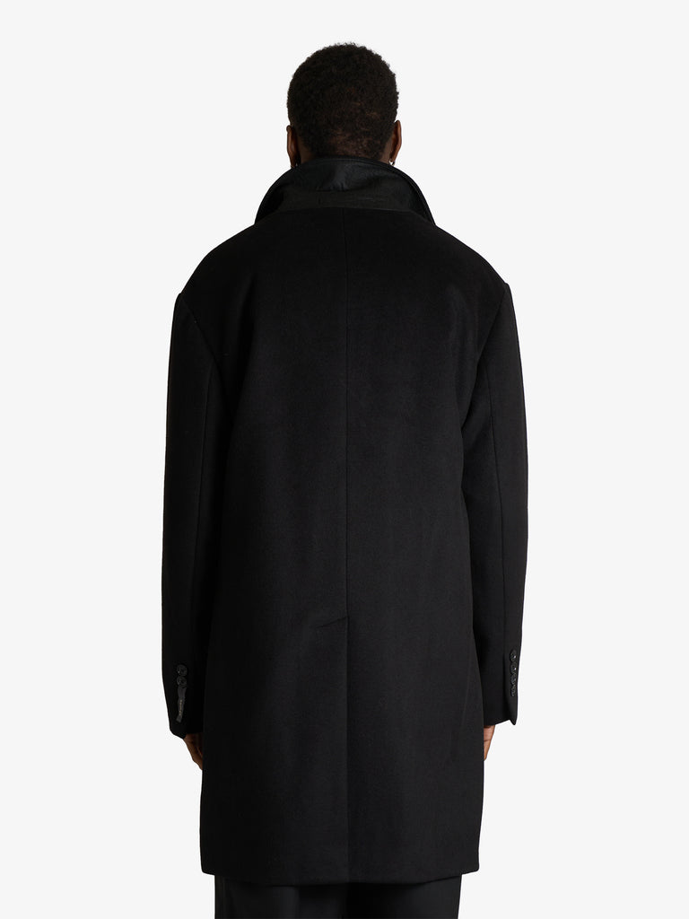 SSEINSE cappotto monopetto in misto lana uomo nero