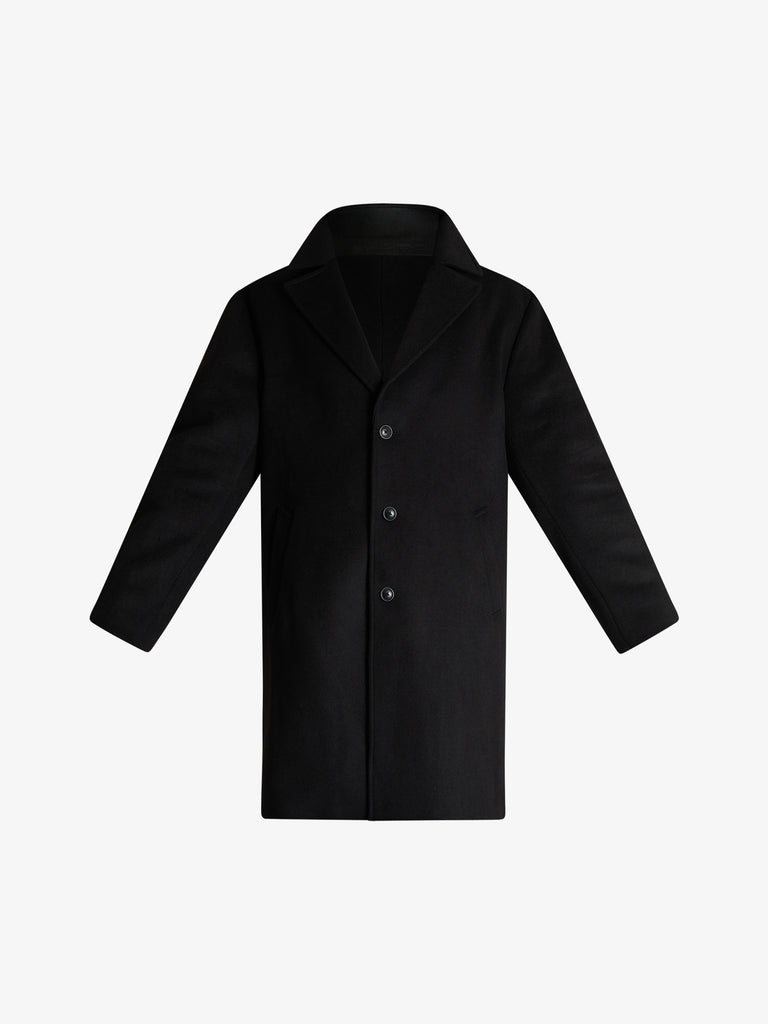 SSEINSE cappotto monopetto in misto lana uomo nero