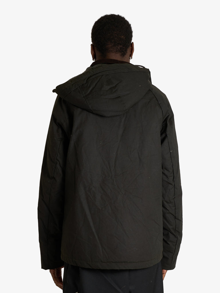 SSEINSE giubbotto con cappuccio uomo verde cotone