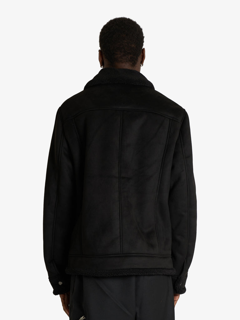 SSEINSE giubbotto con collo shearling uomo nero