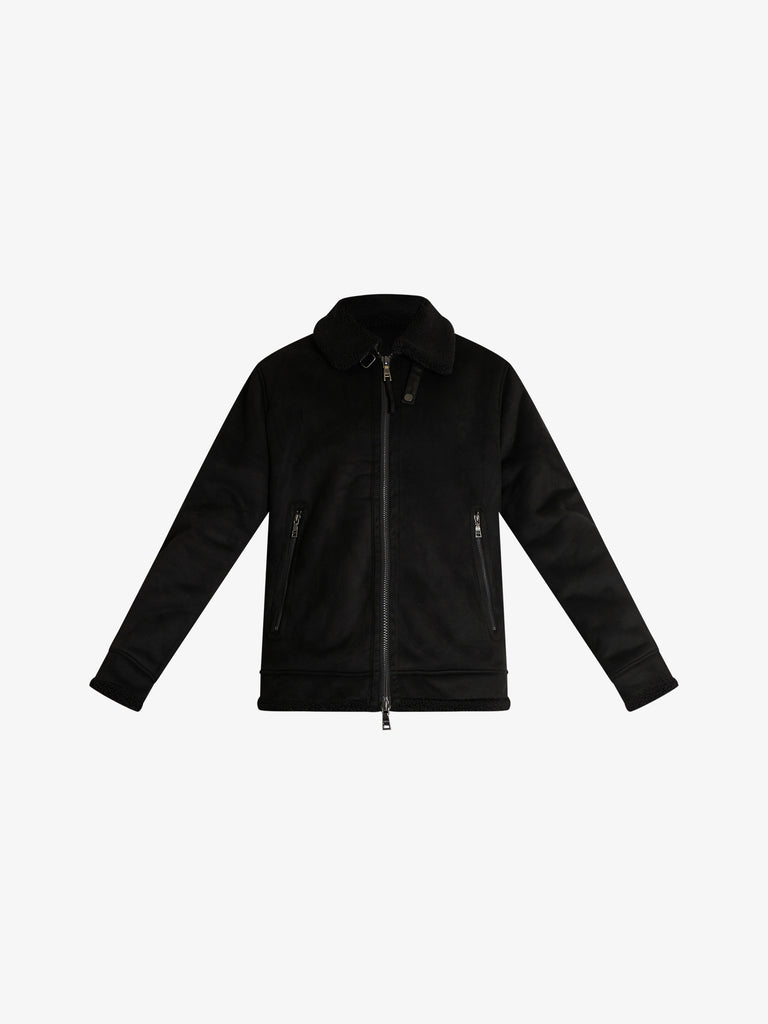 SSEINSE giubbotto con collo shearling uomo nero