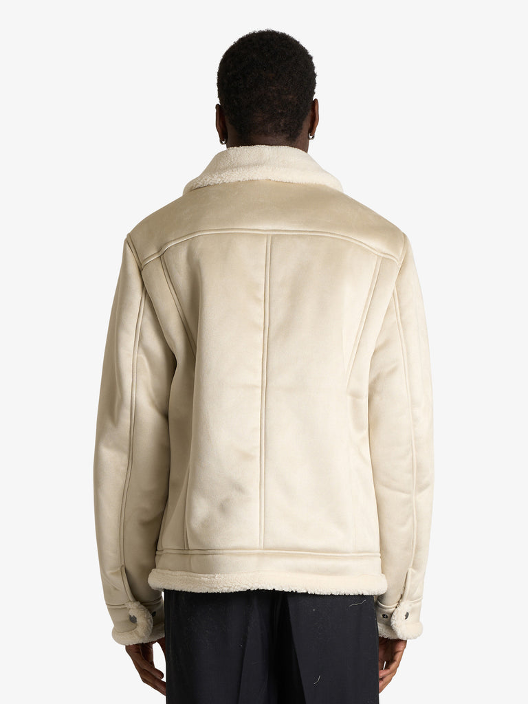 SSEINSE giubbotto con collo shearling uomo beige