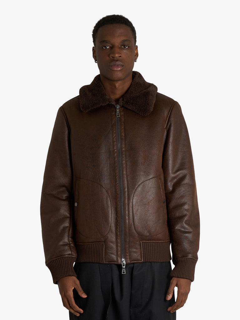 SSEINSE giubbotto bomber con elastico uomo marrone