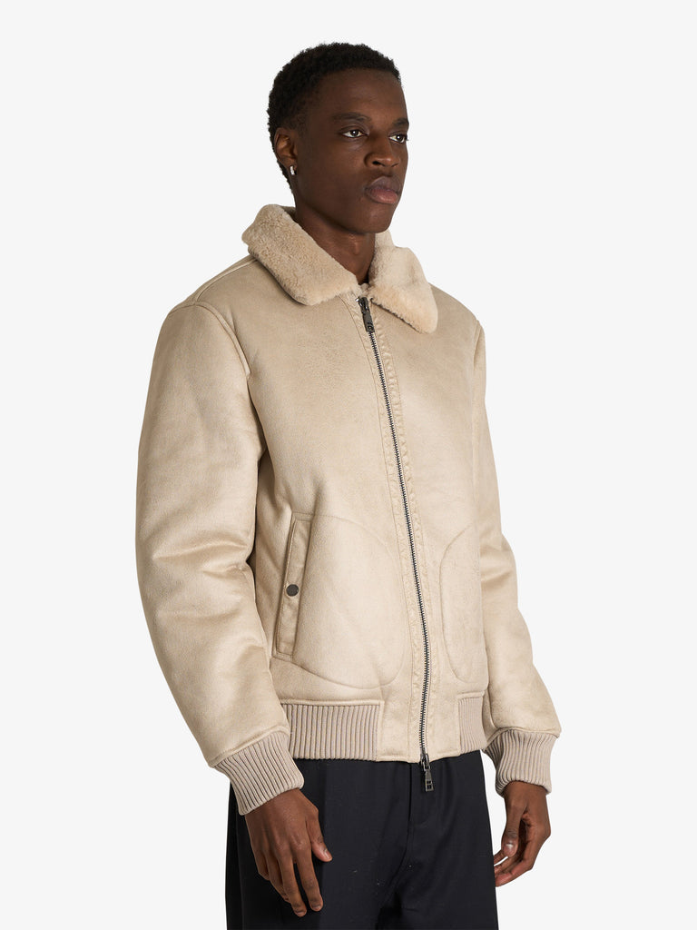 SSEINSE giubbotto bomber con elastico uomo beige