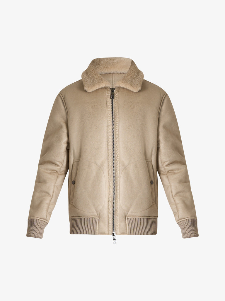 SSEINSE giubbotto bomber con elastico uomo beige