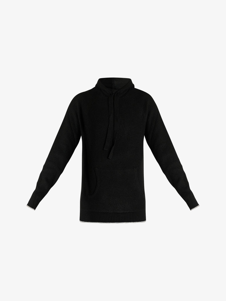 SSEINSE felpa con cappuccio doppio colore uomo nero