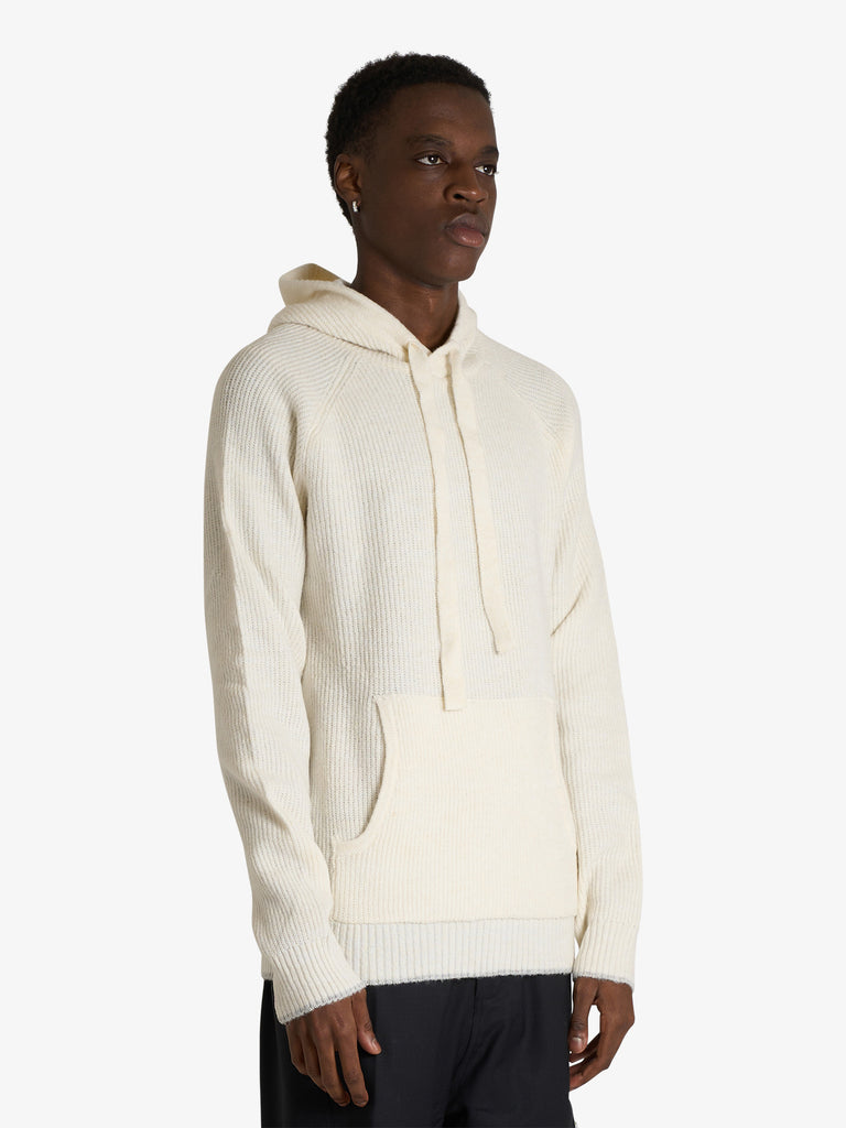 SSEINSE felpa con cappuccio doppio colore uomo bianco