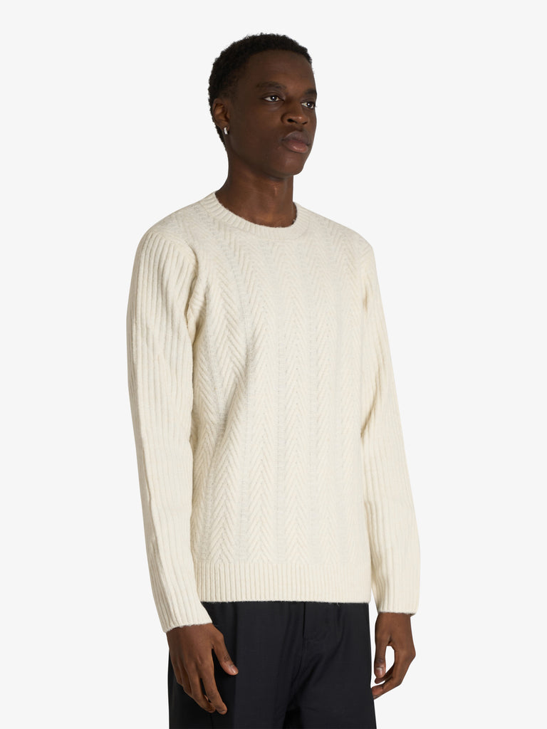 SSEINSE maglia a costine uomo bianco