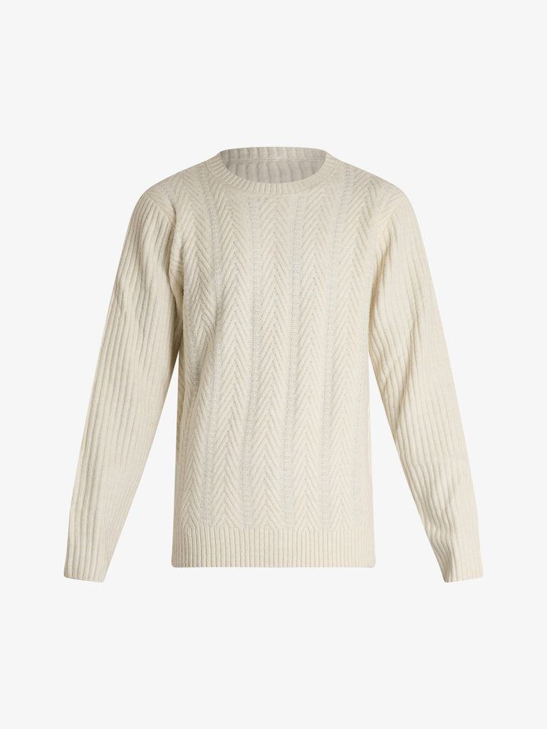 SSEINSE maglia a costine uomo bianco