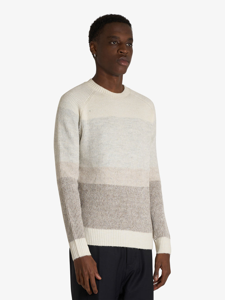 SSEINSE maglia con intrecci uomo bianco