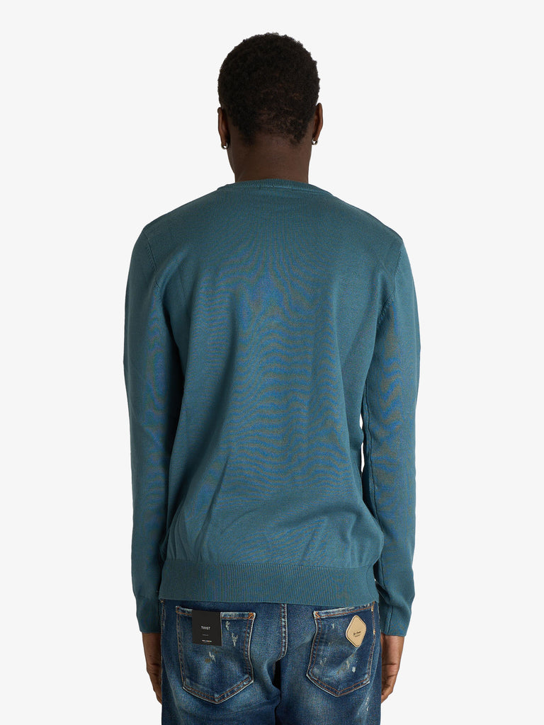 SSEINSE maglia in misto viscosa uomo azzurro