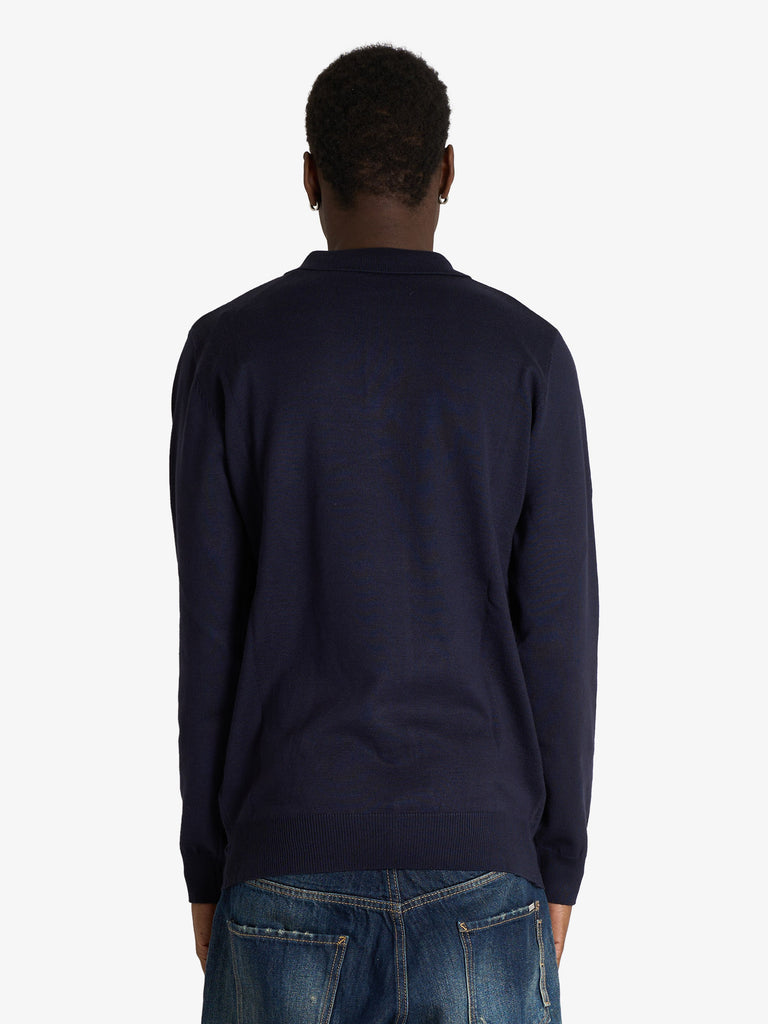 SSEINSE polo a due bottoni uomo blu viscosa