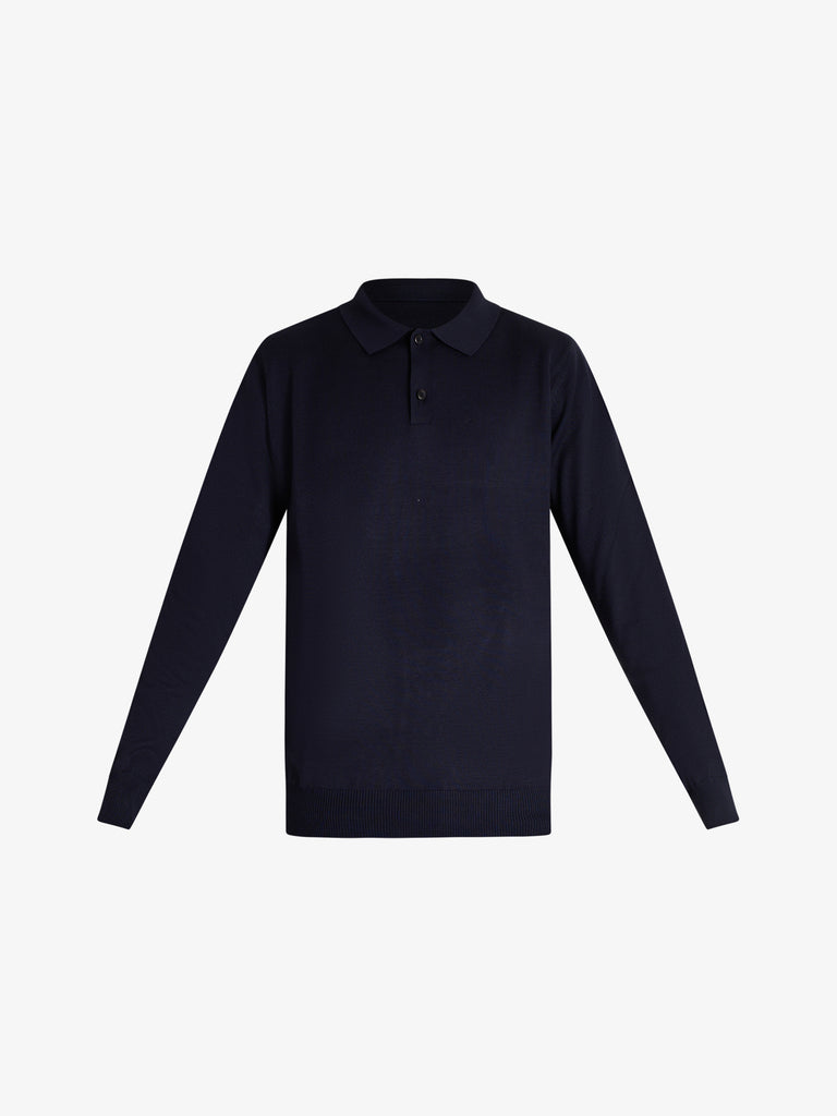 SSEINSE polo a due bottoni uomo blu viscosa