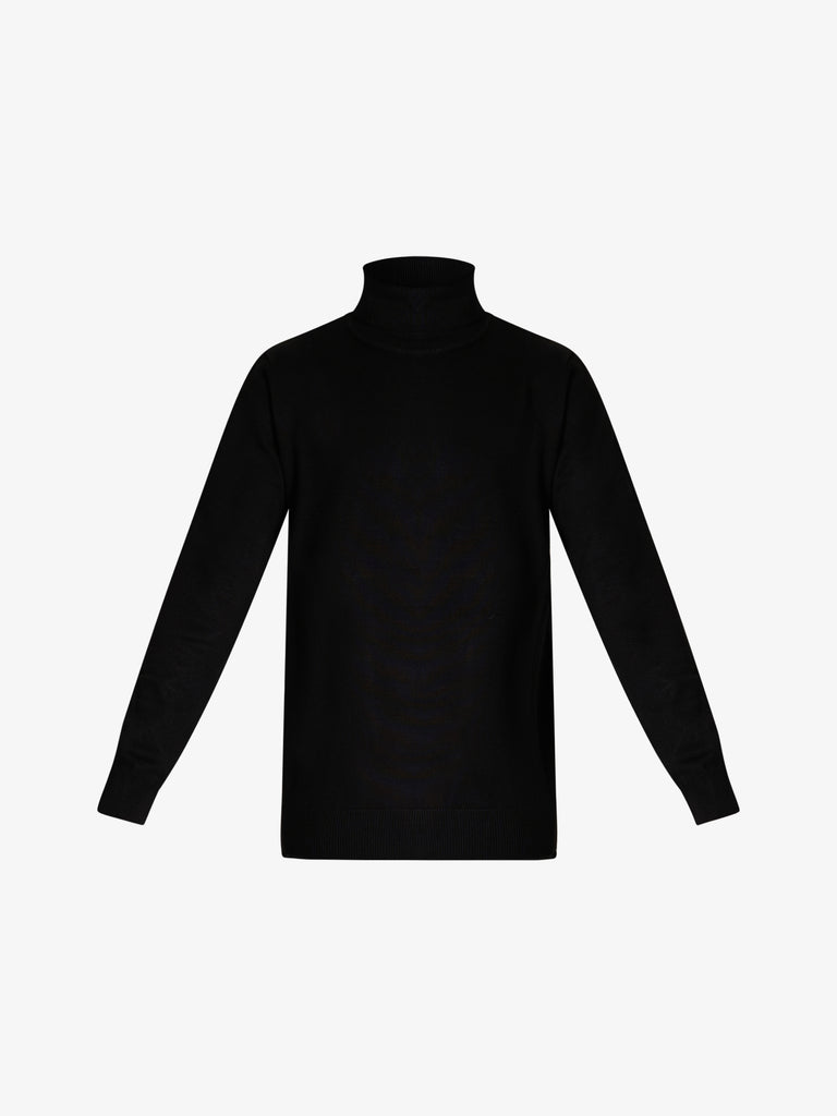 SSEINSE maglia a collo alto in misto viscosa uomo nero