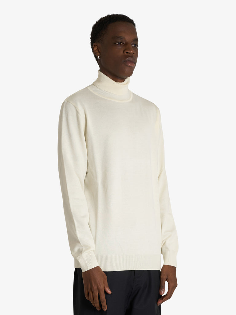 SSEINSE maglia a collo alto in misto viscosa uomo bianco