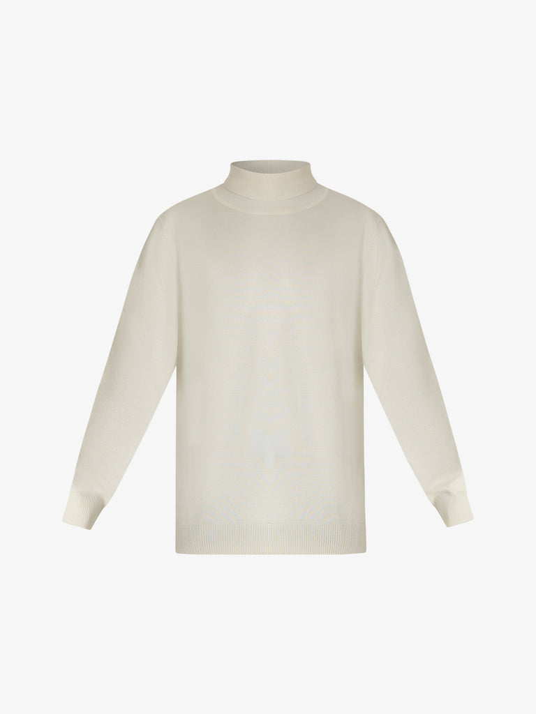 SSEINSE maglia a collo alto in misto viscosa uomo bianco