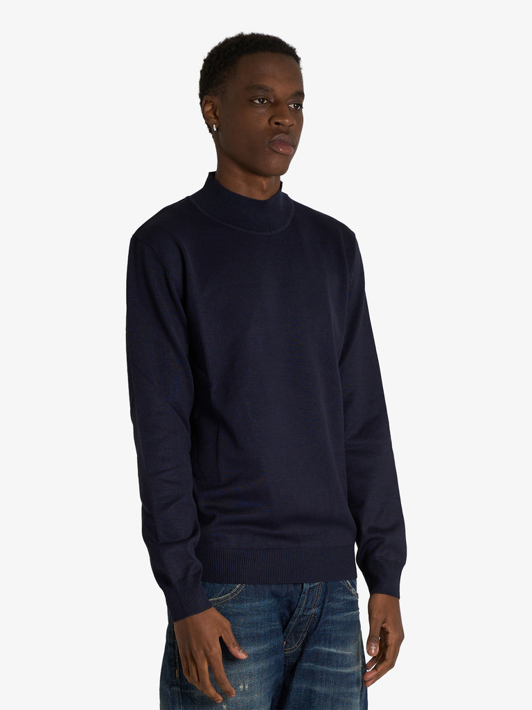 SSEINSE maglia a collo alto in viscosa uomo blu