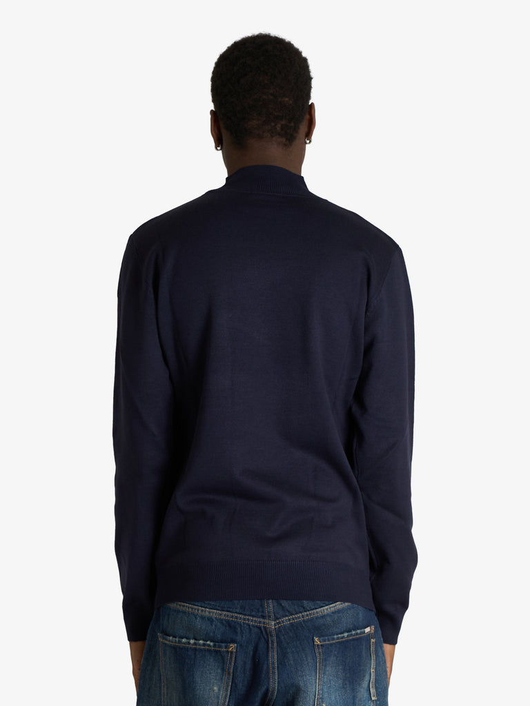 SSEINSE maglia a collo alto in viscosa uomo blu