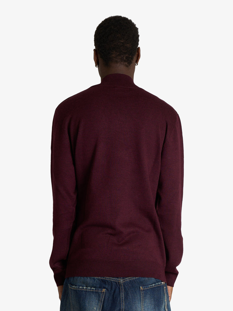 SSEINSE maglia a collo alto in viscosa uomo bordeaux