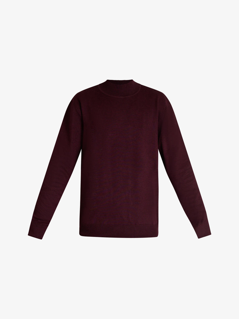 SSEINSE maglia a collo alto in viscosa uomo bordeaux
